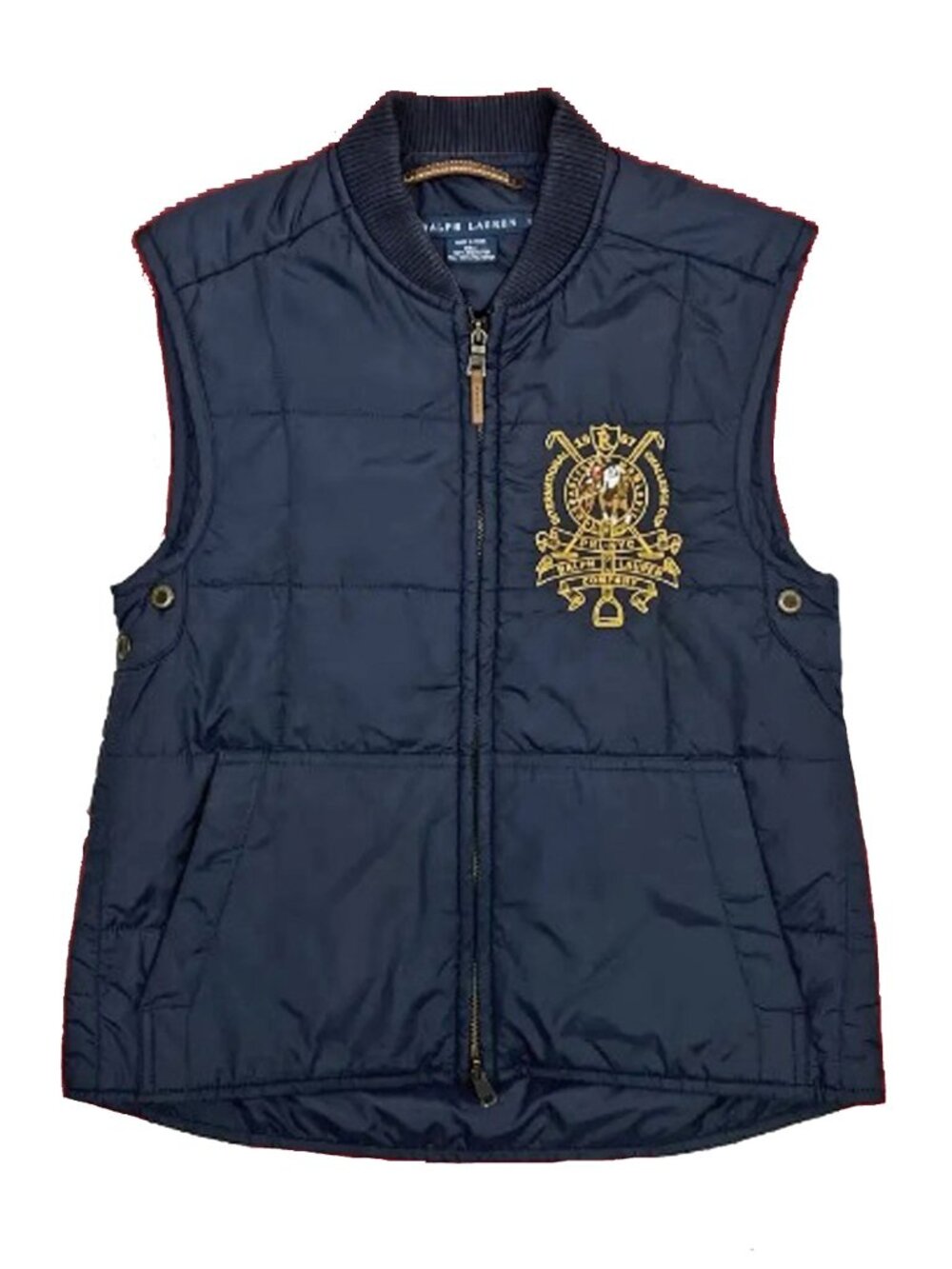 Vintage Polo Ralph Lauren Equestrian Style Vest! Sm Navy Big Horse Embroidery